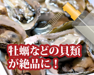 牡蠣などの貝類が絶品に！